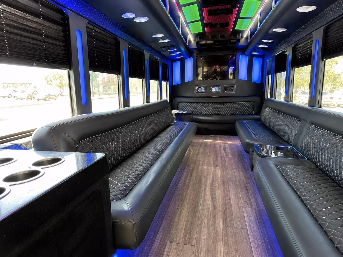 bonita springs 15 passenger party bus inside