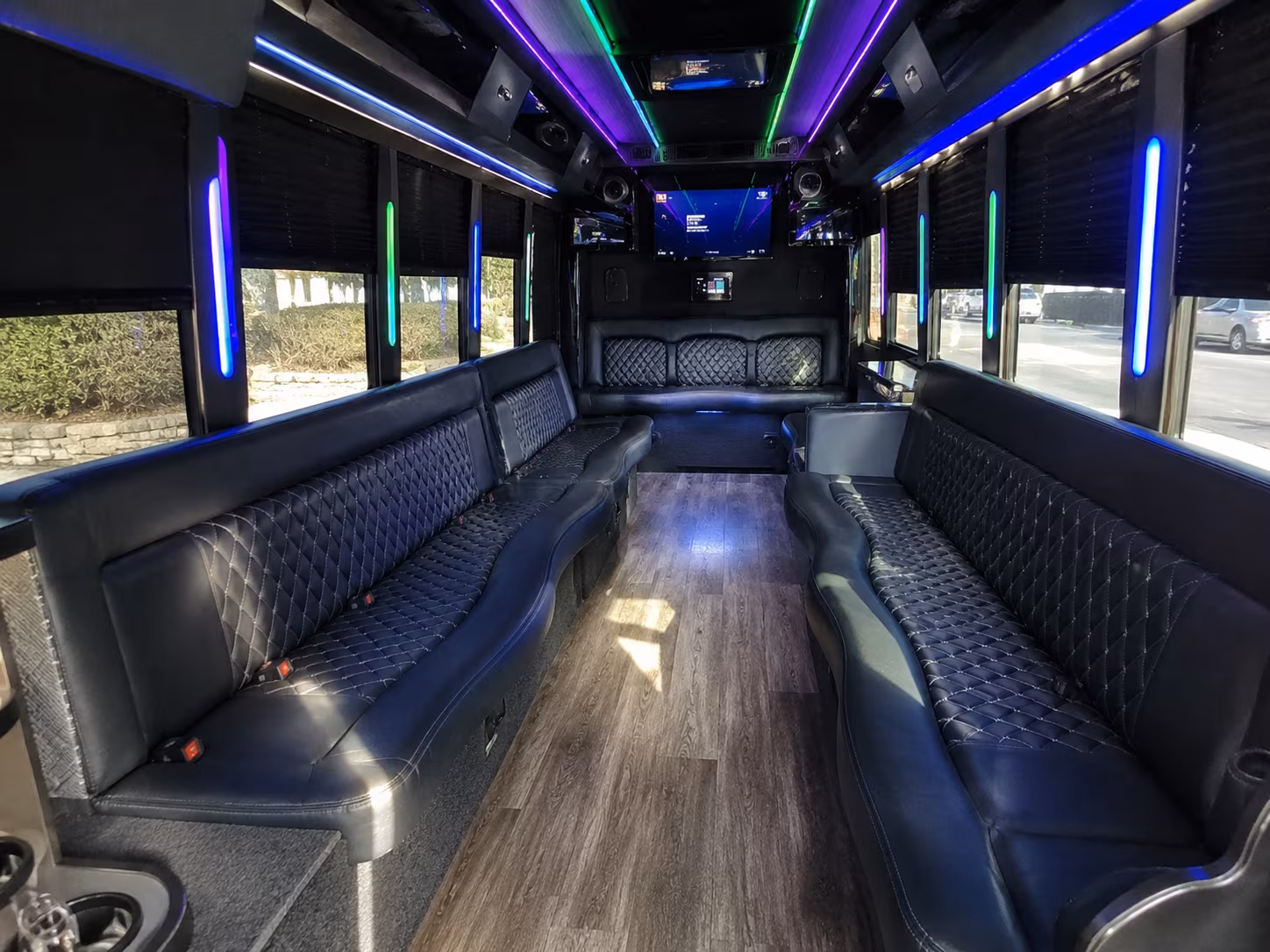bonita springs 15 passenger party bus interior