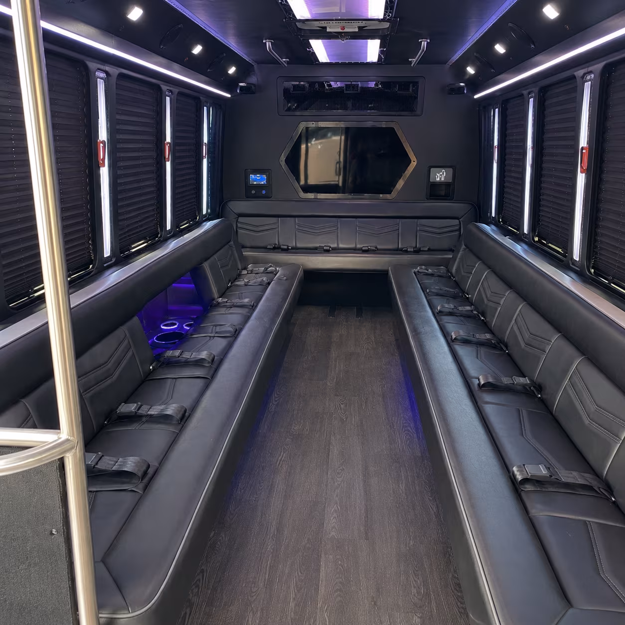 bonita springs 18 passenger party bus interior