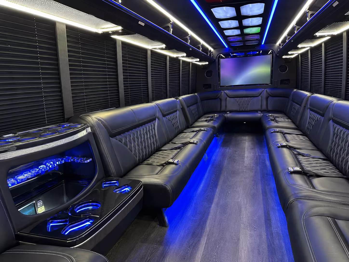 bonita springs 20 passenger party bus inside