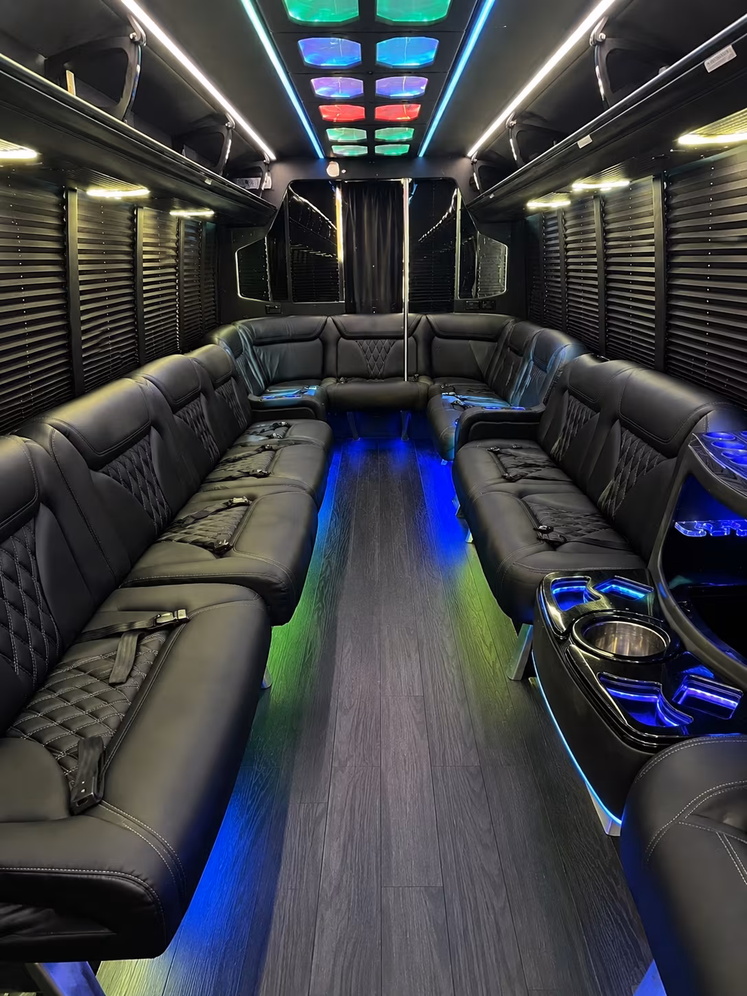 bonita springs 20 passenger party bus interior