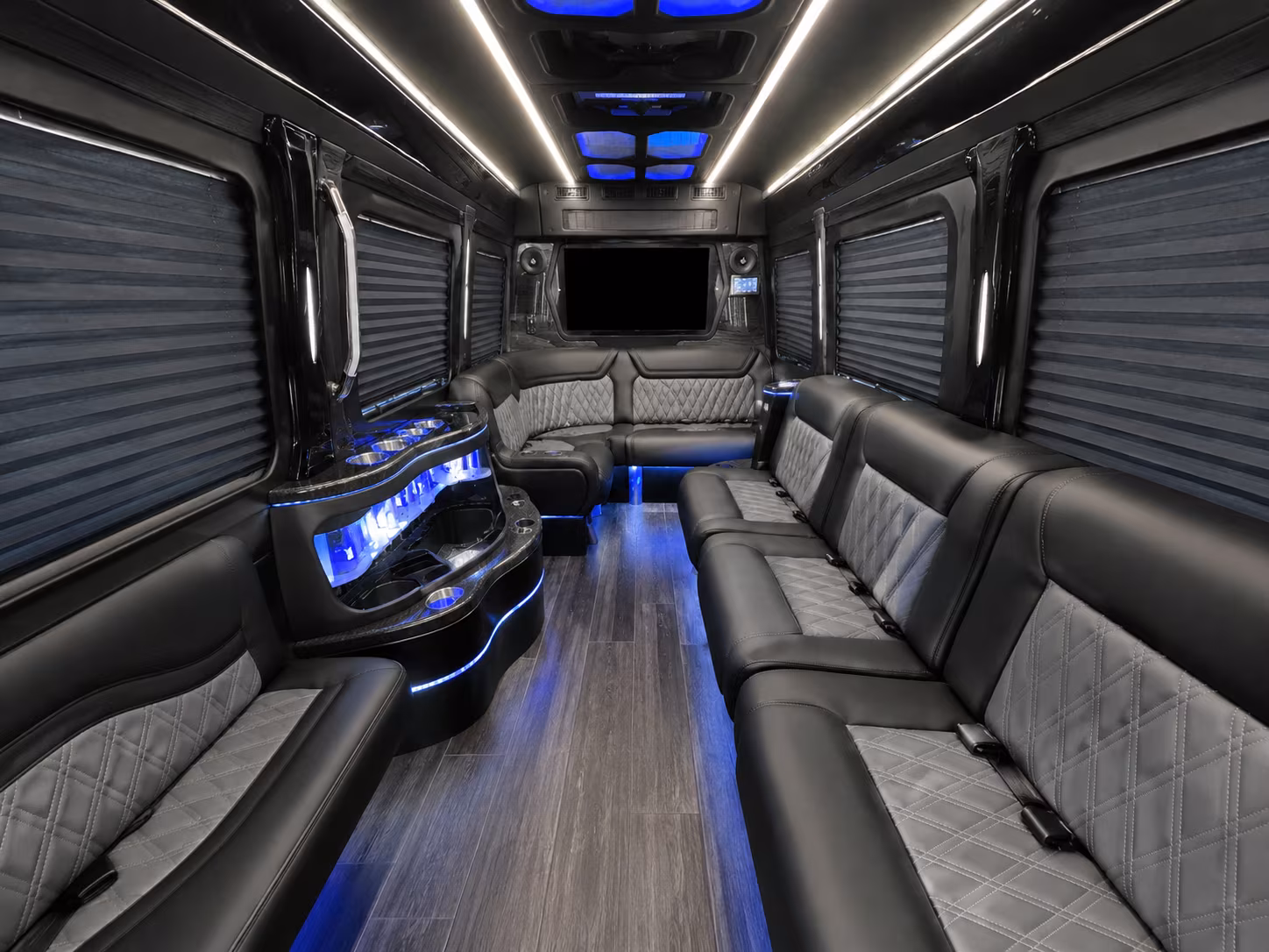 bonita springs 25 passenger party bus interior