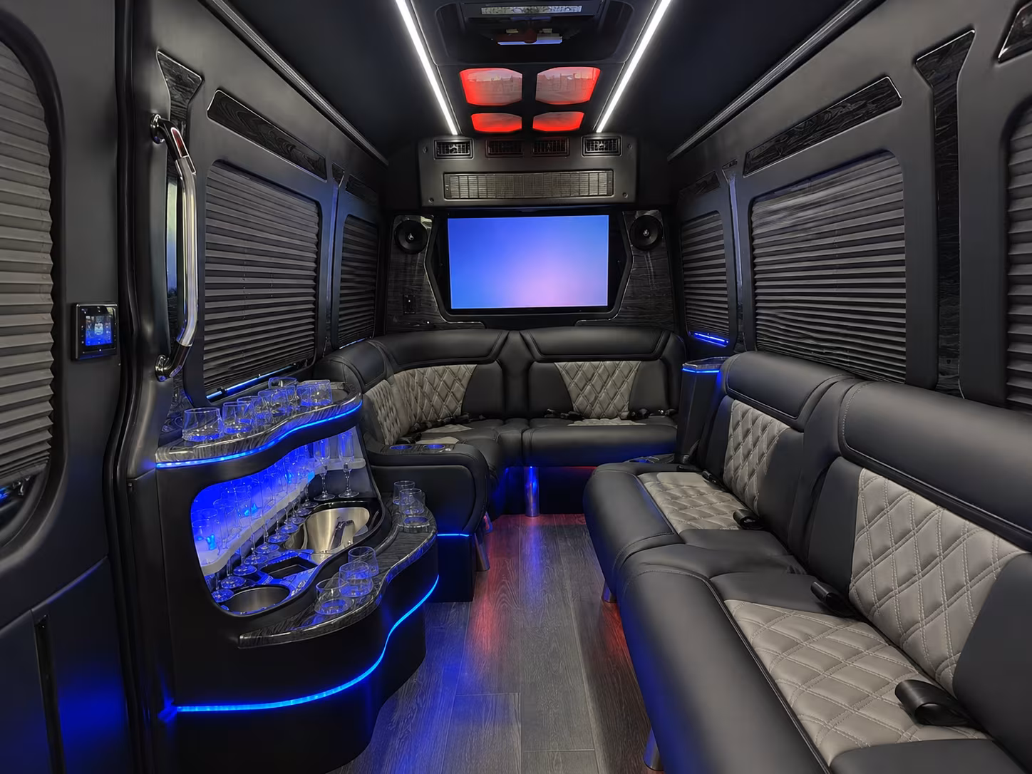 bonita springs 28 passenger party bus inside