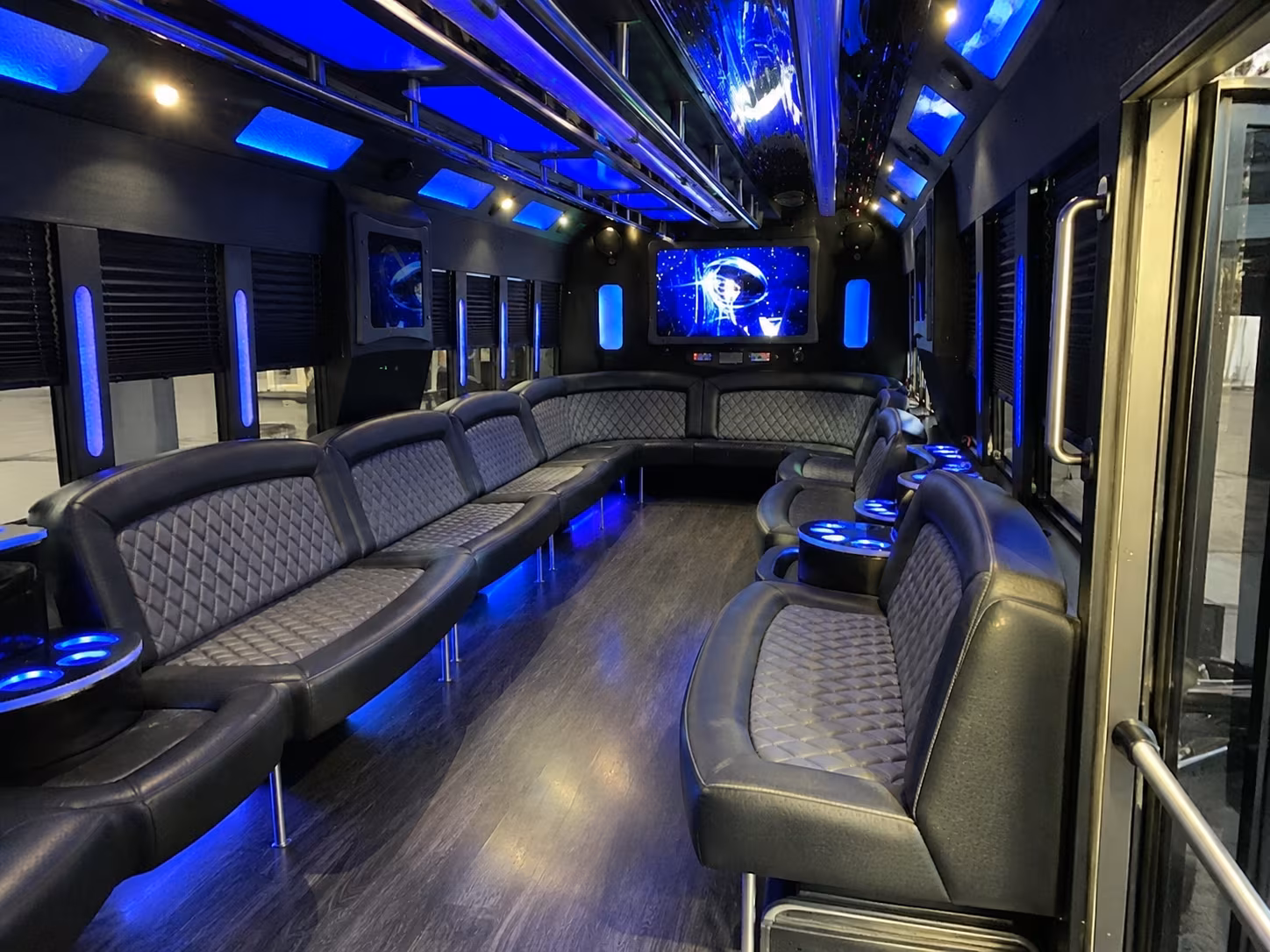bonita springs 28 passenger party bus interior
