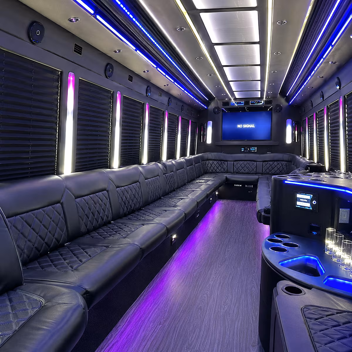 bonita springs 30 passenger party bus inside