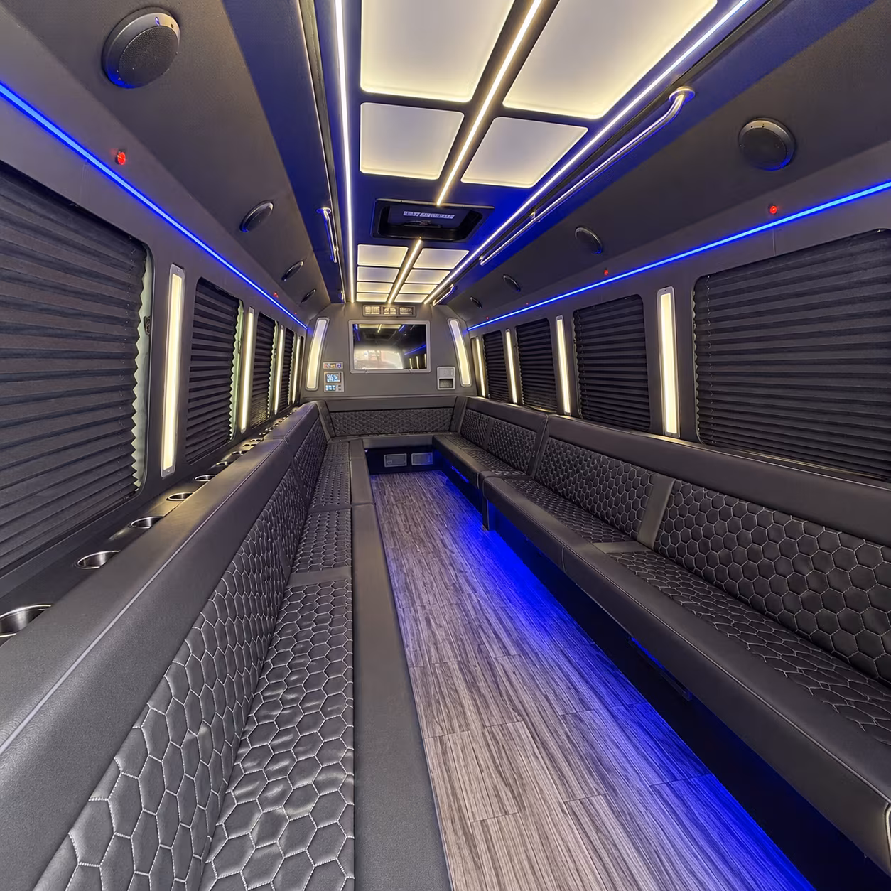 bonita springs 30 passenger party bus interior