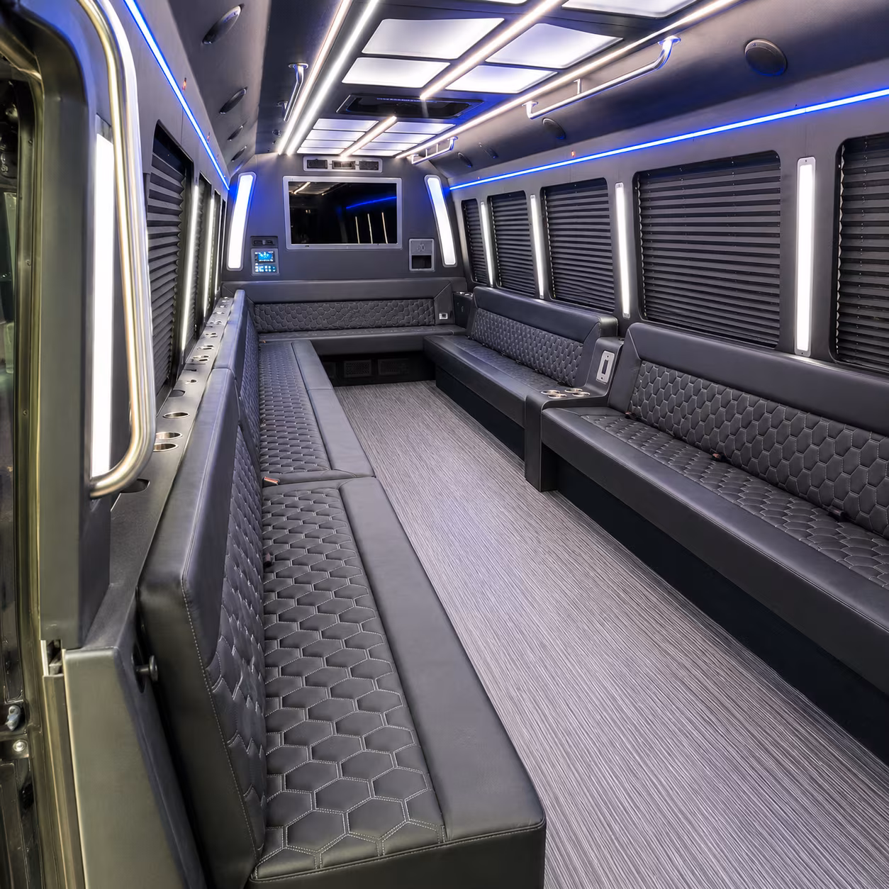 bonita springs 40 passenger party bus interior