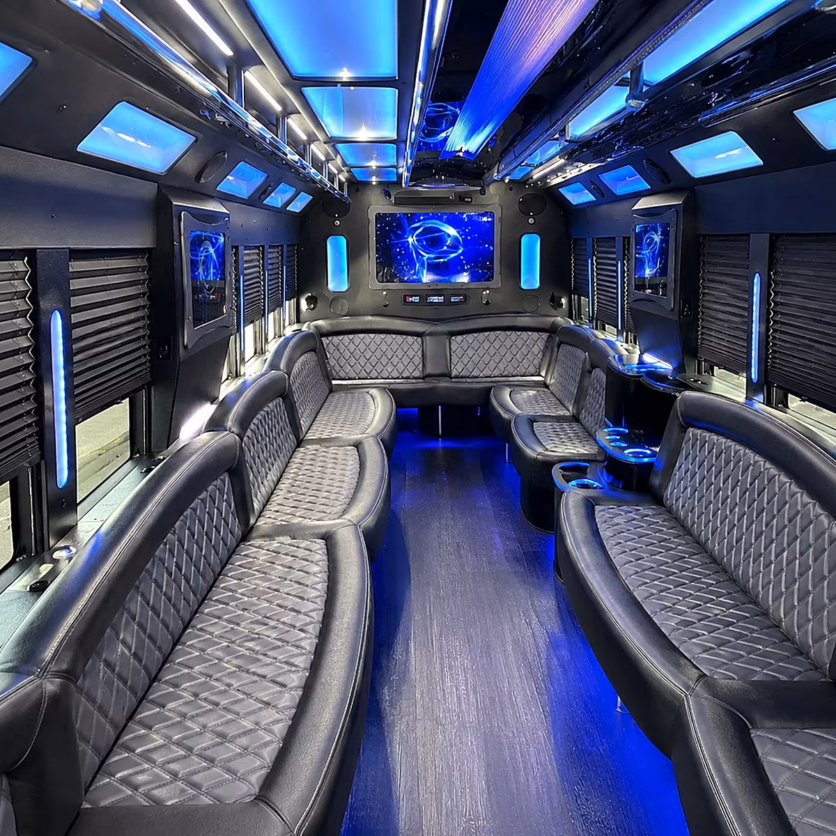 bonita springs 50 passenger party bus interior