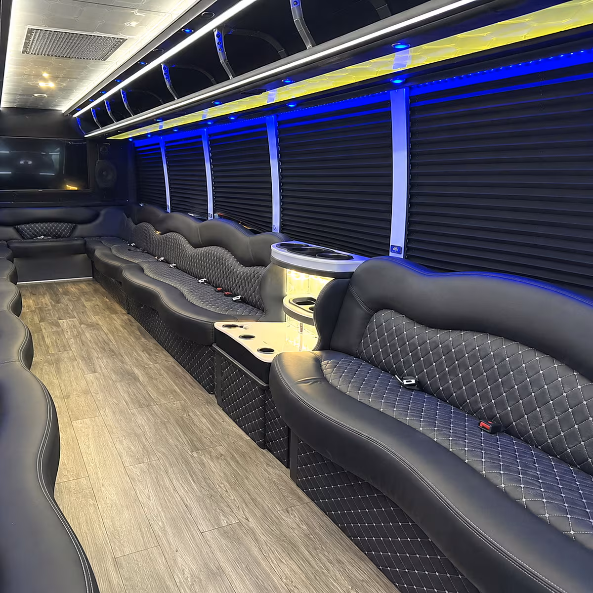 bonita springs party bus rental interior