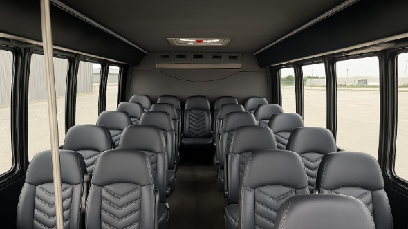Interior of Charter Bus Company Bonita Springs's 28 Passenger Mini bus in Bonita Springs