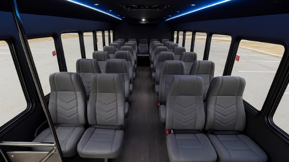 Interior of Charter Bus Company Bonita Springs's 35 Passenger Minibus in Bonita Springs