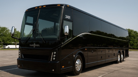 Exterior of Charter Bus Company Bonita Springs's 54 Passenger Charter Bus in Bonita Springs