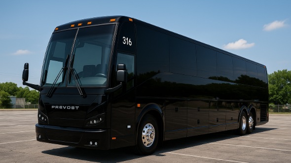 Exterior of Charter Bus Company Bonita Springs's 55 Passenger Charter Bus in Bonita Springs