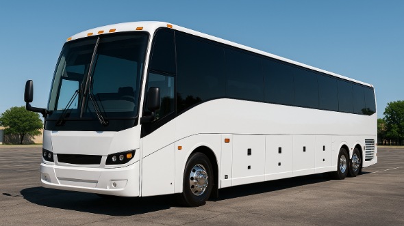 Exterior of Charter Bus Company Bonita Springs's 56 Passenger Charter Bus in Bonita Springs