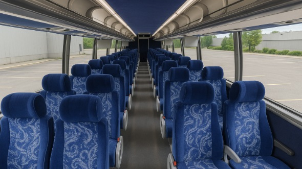 Interior of Charter Bus Company Bonita Springs's 56 Passenger Charter Bus in Bonita Springs