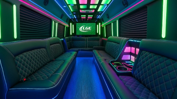 Interior of Charter Bus Company Bonita Springs's Party Bus in Bonita Springs